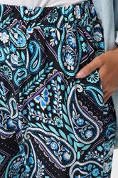 YOURS Plus Size Blue Paisley Print Harem Trousers | Yours Clothing 4