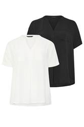 EVANS Curve 2 Pack Black And White Utility Shirts