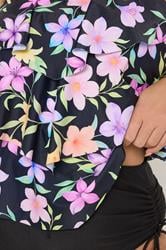 YOURS Plus Size Black Pastel Floral Tankini Top | Yours Clothing 4