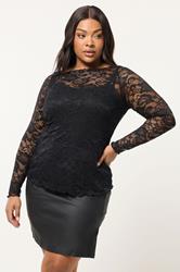 YOURS Plus Size Black Coated Split Hem Mini Skirt | Yours Clothing 3