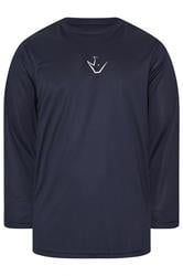 IronRhino Big & Tall Navy Blue Performance Long Sleeve T-Shirt