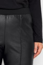 Evans Baptiste Black Faux Leather Wide Leg Cropped Trousers 4