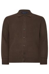 BadRhino Big & Tall Brown Long Sleeve Knitted Shirt | BadRhino 1