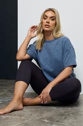 Plus Size YOURS FOR GOOD Navy Blue Cotton Stretch Cropped Leggings | Yours Clothing 4