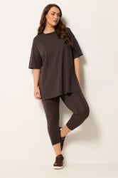 YOURS Plus Size Chocolate Brown Longline T-Shirt | Yours Clothing 1