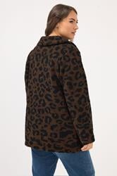 YOURS Plus Size Brown Leopard Print Heavyweight Fleece | Yours Clothing 4