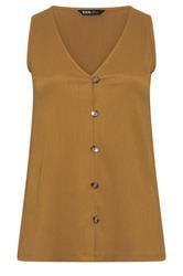 YOURS Curve Natural Brown Textured Waistcoat