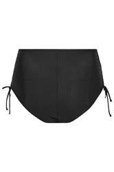 YOURS Plus Size Black Super High Waisted Tie Detail Bikini Briefs | Yours Clothing 7