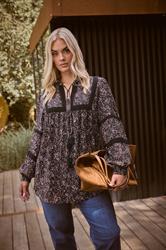 YOURS Plus Size Pink Floral Crochet Trim Blouse | Yours Clothing 1