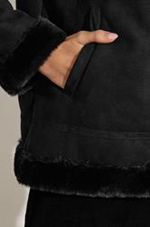 M&Co Black Faux Suede Aviator Jacket  7