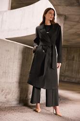 M&Co Black Button Up Wrap Coat | M&Co 3