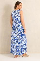 EVANS Plus Size Cobalt Blue Knot Front Maxi Dress | Evans 2