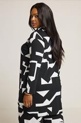 YOURS Plus Size Black & White Abstract Shirt | Yours Clothing 4