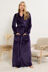 LTS Tall Purple Shawl Collar Maxi Dressing Gown | Long Tall Sally 3