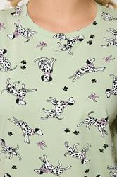 YOURS Plus Size Green Dalmatians Short Sleeve Pyjama Set | Yours Clothing 4