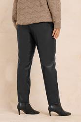 EVANS Plus Size Black Faux Leather Trousers | Evans 2