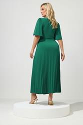 YOURS LONDON Plus Size Aqua Blue Knot Pleated Maxi Dress | Yours Clothing 2