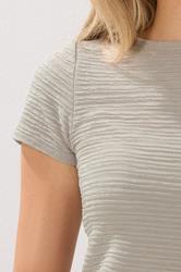 LTS Tall Ivory White Textured Slash Neck Top | Long Tall Sally 4