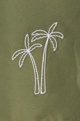 BadRhino Big & Tall Khaki Green Palm Embroidered Swim Shorts | BadRhino 6