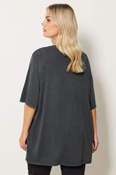 YOURS Plus Size Grey Distressed Heart T-Shirt | Yours Clothing 2
