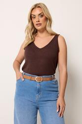 Natural Brown Brushed Buckle Statement Belt | Yours Clothing 1