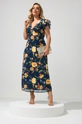 YOURS LONDON Plus Size Navy Blue Floral Maxi Dress | Yours Clothing 3