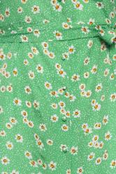 YOURS Curve Green Sweetheart Neckline Floral Print Tea Dress | Yours Clothing 5