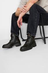 JACK & JONES Big & Tall Black Faux Leather Boots | BadRhino 1