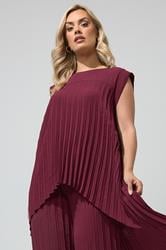 YOURS LONDON Plus Size Purple Pleated Top | Yours Clothing 3