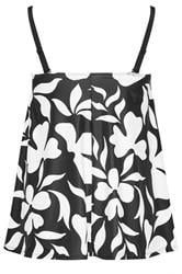 YOURS Plus Size Black Floral Print Tankini Top | Yours Clothing 10