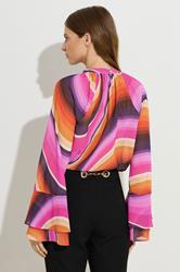 STAR Pink Abstract Flare Sleeve Blouse | StarByJM 4