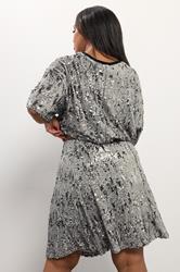 YOURS Plus Size Silver Sequin Embellished Mini Skirt | Yours Clothing 5