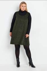 YOURS Plus Size Grey Leopard Print Pinafore Dress | Yours Clothing  1
