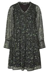YOURS Plus Size Black Floral Shirred Mini Dress | Yours Clothing 5
