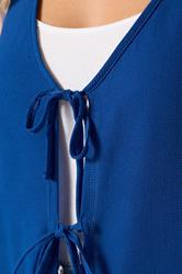 YOURS Plus Size Cobalt Blue Bow Tie Front Waistcoat | Yours Clothing 4