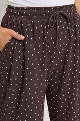 YOURS Plus Size Chocolate Brown Polka Dot Wide Leg Trousers | Yours Clothing 5