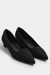 LTS Black Pointed Block Court Heel