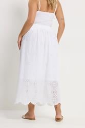 YOURS Plus Size White Broderie Anglaise Maxi Skirt | Yours Clothing 4
