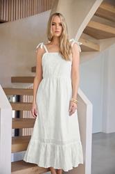 LTS Tall White Floral Broderie Anglaise Midaxi Sundress | Long Tall Sally 1