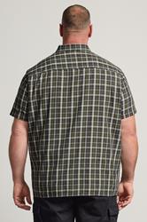 BadRhino Big & Tall Green Check Print Short Sleeve Shirt | BadRhino 2