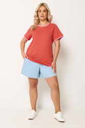 YOURS Plus Size Orange Contrast Trim T-Shirt | Yours Clothing 1