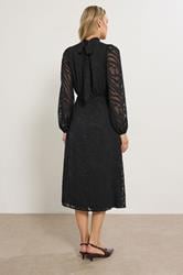 LTS Tall Black Animal Burnout Tie Midi Dress | Long Tall Sally  4