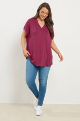 YOURS Plus Size Pink Grown-On Sleeve T-Shirt | Yours Clothing 1