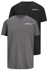 JACK & JONES Big & Tall 2 PACK Black & Grey Hawaii T-Shirts | BadRhino 4