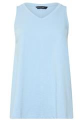 EVANS Curve Blue Premium Cotton Vest Top