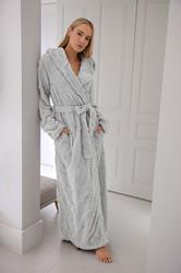 LTS Tall Light Grey Star Embossed Dressing Gown | Long Tall Sally 3