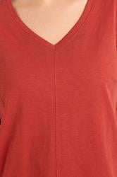 EVANS Plus Size Rust Orange V Neck Cotton T-Shirt | Evans 5
