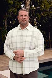 BadRhino Big & Tall Natural Brown Textured Checked Shirt | BadRhino 3