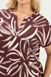 YOURS Plus Size Chocolate Brown Abstract Print Blouse | Yours Clothing 5