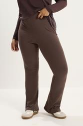 YOURS Plus Size Chocolate Brown Flare Leggings | Yours Clothing 1